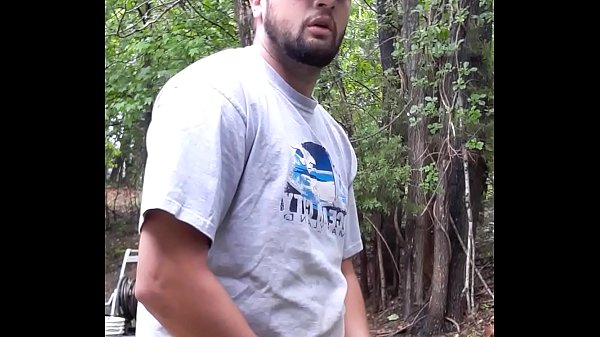 Soft to hard, outdoors, huge cock. Rainy day.