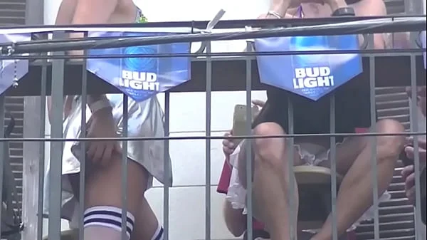 Exhibitionist Wife Helena Price - Im UPSKIRT PUSSY FLASHING IN PUBLIC and the crowd at FANTASY FEST loves it!